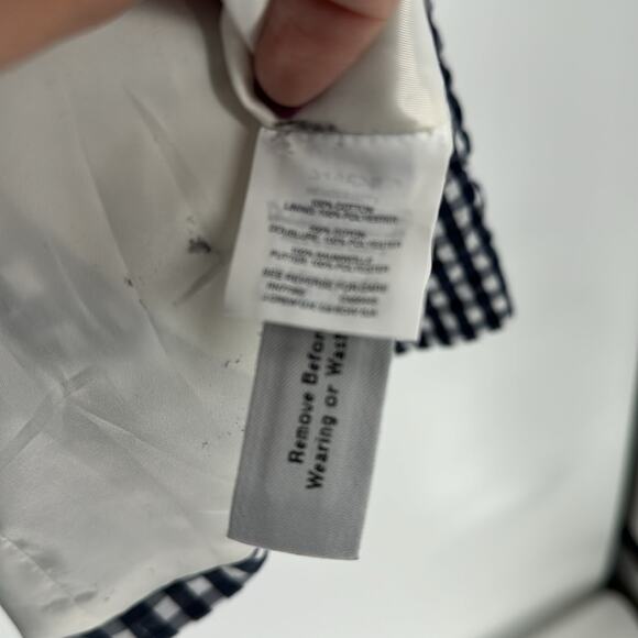 J.Crew Gingham blue white Blazer nautical preppy casual vacation office size 2 - Picture 11 of 11